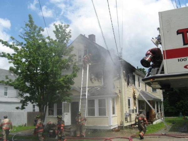 PittsfieldFire's tweet photo. Sunday's photo of John st. fire displaced 6 people and caused $100,000 in damage injuring one firefighter. http://t.co/9oYOCj6q