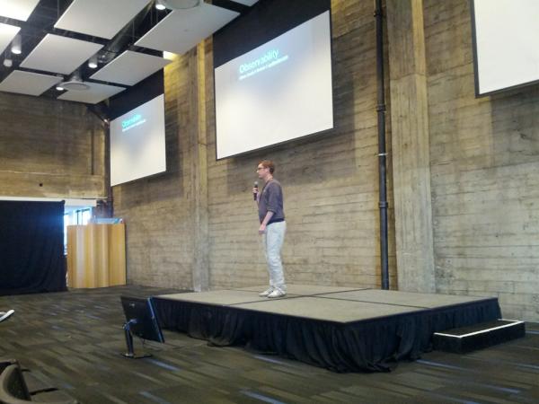 TwitterIO's tweet image. Oliver (@olix0r) speaking about Observability at #treopenhouse