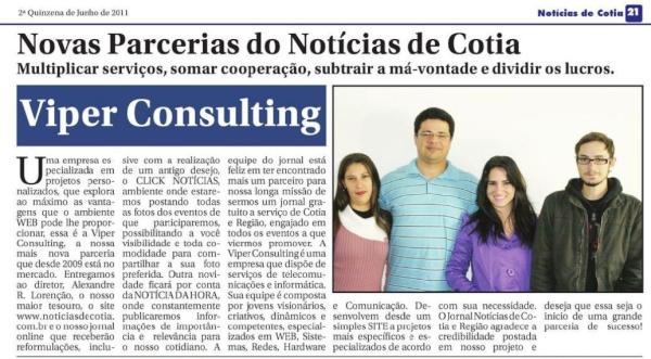 ViperConsulting's tweet photo. E a empresa virou NOTÍCIA! http://t.co/1feWMaEz