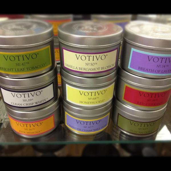 We have locally made Votivo candles! They have the most amazing scents and are only $9.99!