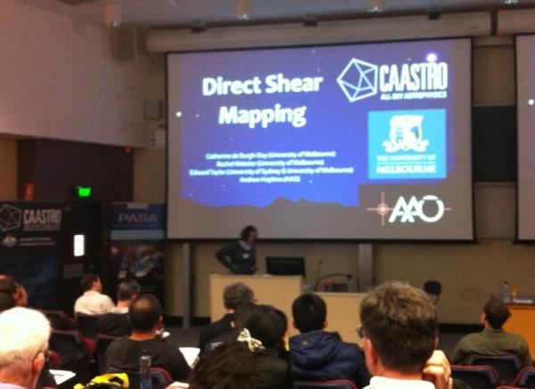 caastro_arc's tweet image. CAASTRO student Catherine de Burgh-Day tells #ASA2012 about direct shear mapping - an exciting new probe of Dark Matter