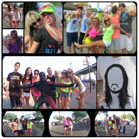 Summerfest's tweet photo. Day glow out in full force today to combat the heat. Party people assemble for Tiesto! http://t.co/AeLbB6yi