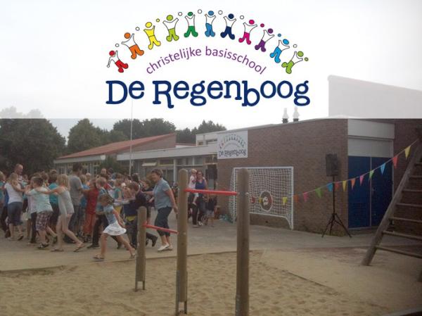 QuaDesign's tweet image. druk bezig geweest met het ontwerpen van een #logo voor basisschool de regenboog. Vandaag de feestelijke onthulling.