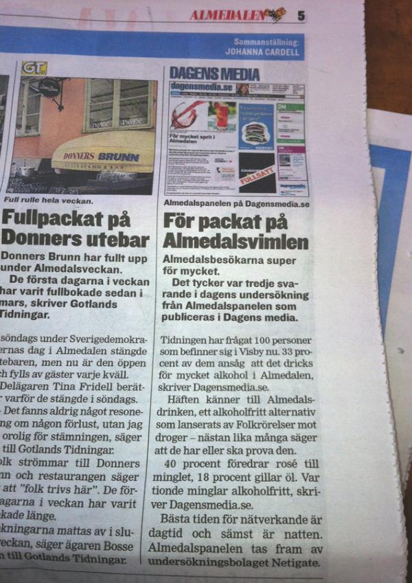 Netigate's tweet image. Idag är vi i Expressens Almedalsbilaga #Almedalen #dagensmedia #netigate