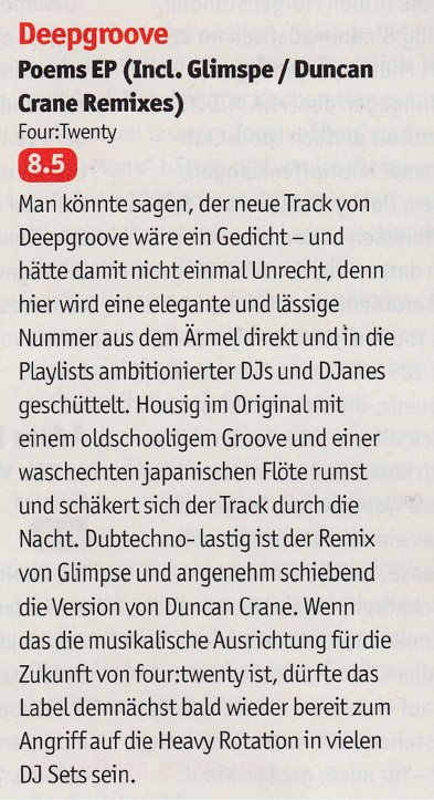 fourtwentyrecs's tweet photo. Review of Deepgroove in @DJmag Deutschland! --> http://t.co/uKIpStV1 http://t.co/Fxh8hBO7