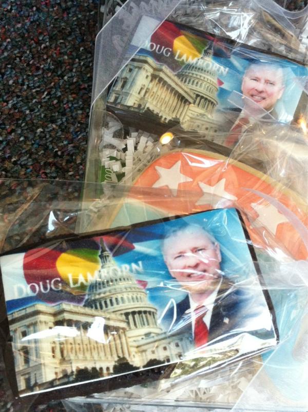 Doug Lamborn cookies from an artistic, creative and enthusiastic supporter! #COpolitics #redco #tcot #CD5 #thanks