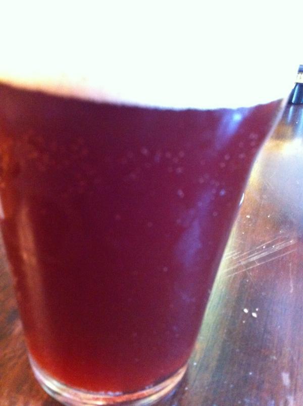 Adrian_Vidaurre's tweet photo. Digging the new color on the hibiscus ale. The picture doesn't do it justice. Tasting super clean too. #sweatingmyself http://t.co/0S4WshIw