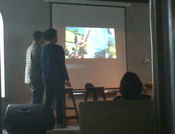 ghost_council's tweet photo. @CandCprojects is showing the moving 'dancing naked man' video.. How inspiring #rated-A @yasminayesy @mondofragile http://t.co/AQGwiOel