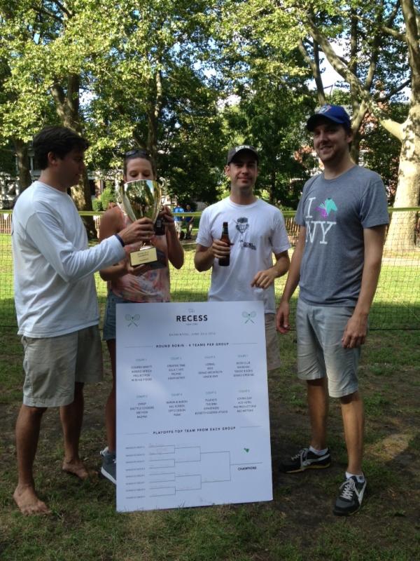 Congratulations to the 2012 #RECESSnewyork Badminton Challenge Champions <a href="/grandopening/">Grand Opening</a>