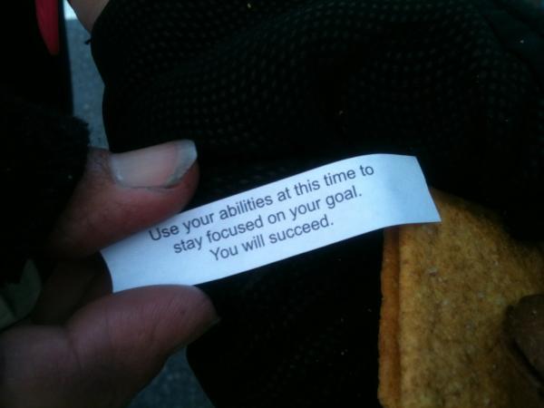 sonofabike's tweet photo. #gg1000 LL is handing out fortune cookies. Look at Kitty's winning pick - http://t.co/53az9Uv2