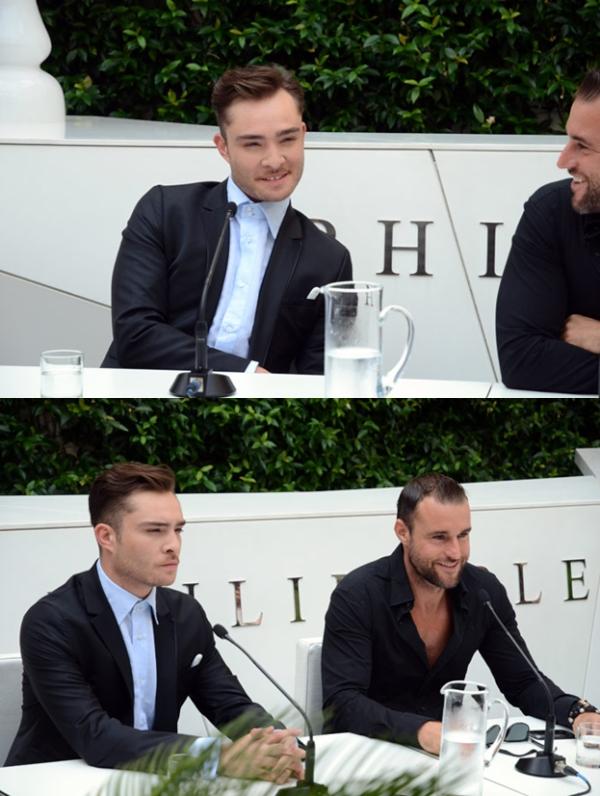 TuttoSuGG's tweet photo. Ed Westwick at a press conference in Milan to Philipp Plein - June 23 http://t.co/JRVH8wBI