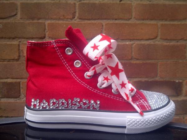 Sneaker_Chic_x's tweet photo. Who loves these super cute kids red high tops .... X http://t.co/m2Lc90XN