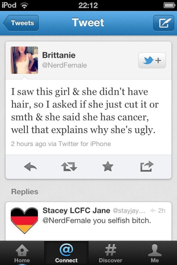 KateEllenBox's tweet photo. @neardfemale  the most ignorant person I've ever seen on twitter, some of her other tweets are even worse!Stupid Slag! http://t.co/hOiMC2K7