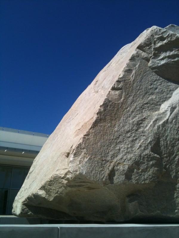 griffinjonathan's tweet photo. #LevitatedMass @LACMA ... Pretty great when you're right underneath! http://t.co/3eHHFN3J