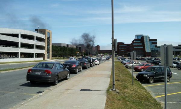 Car on fire at mun