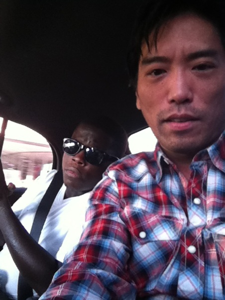 MphoAK's tweet image. @PeterShinkoda and I en route to the June 17th live premiere taping of #2ndWatch. #FallingSkies #Dai #Anthony