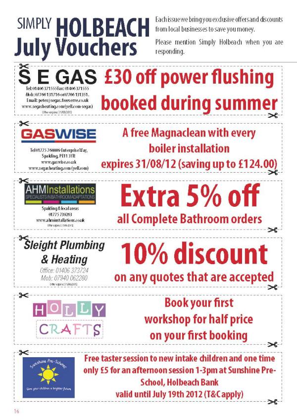 Looking for a bargain, check out this month's vouchers