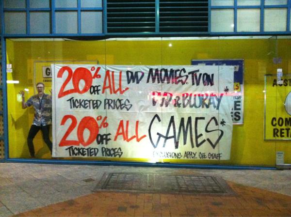 MichaelS2_JBaus's tweet photo. 20% off all Dvd movies, Blu-rays and Games!! Exclusions apply see staff for details @JBMirandaNSW #jbhelp http://t.co/SKaSGRF9