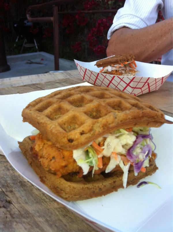 ReleaseSunbird's tweet photo. C'mon down to Prizefighter! Chicken and Waffles.... http://t.co/RTjrxCFx