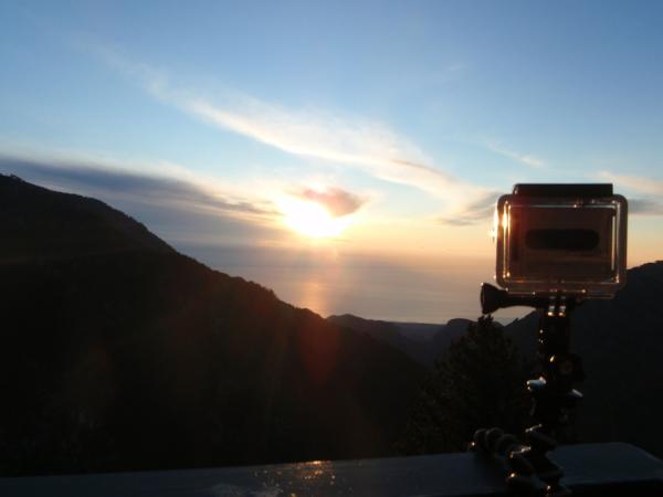 MountainOdyssey's tweet image. @GoPro Sunrise over the Aegean Sea. As seen from Refuge A (2,100m) patio on Mt. Olympus, Greece- May 25, 2012. #hdhero2