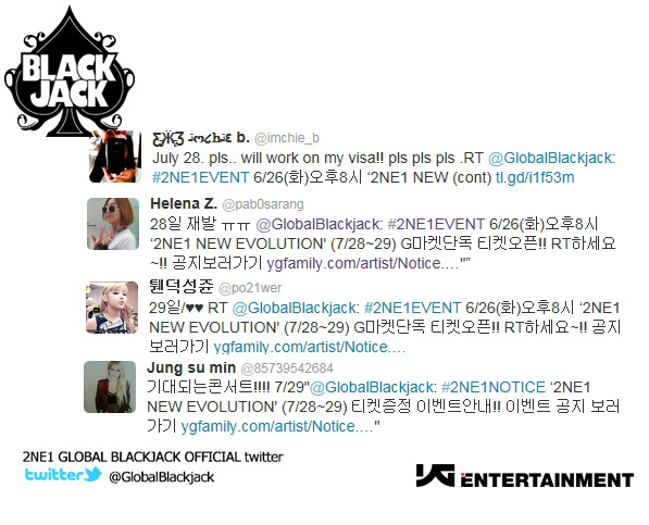 GlobalBlackjack's tweet photo. #2NE1EVENT Announcing the NEW EVOLUTION ticket winners! For those lucky winners, please reply [WINNER] to this mention, http://t.co/yHNgoMHM