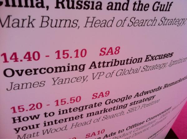 Bathallot's tweet image. #mwlive2012 - overcoming attribution excuses, up next at search, affiliate &amp;amp; display arena #IgnitionOne