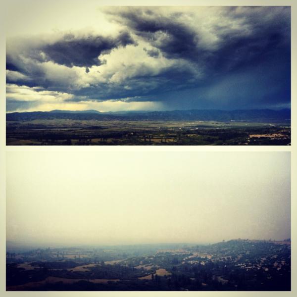 bdur_21's tweet image. The view from Daniels park in castle pines on a normal day and today! #smoke #missingmountains