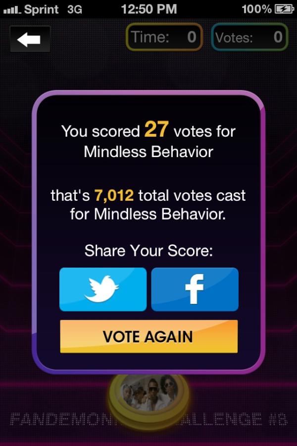 Blayke_'s tweet photo. @MindlessBhavior ; I'm going in with the #FANdemonium votes tho 😁 7,012 votes the goal is 13,000 by 6 pm tonight. http://t.co/dTNMu0Oa