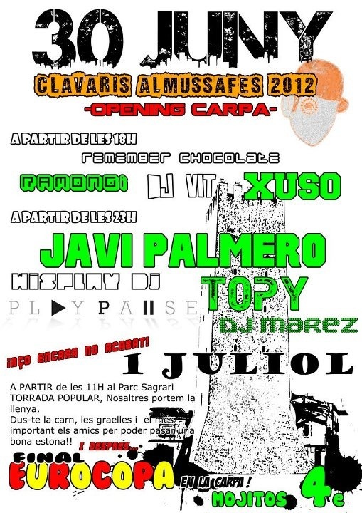 Pakiasca's tweet photo. Almussafes Opening carpa 2012 #clavaris Sab.30 junio En el parking del campo de futbol. #Valencia http://t.co/3cvTXGxw