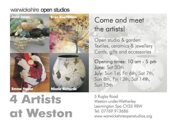 JaneJonesArts's tweet photo. Our Open Studios event starts this Saturday! Very exciting! http://t.co/kqkAERZ3