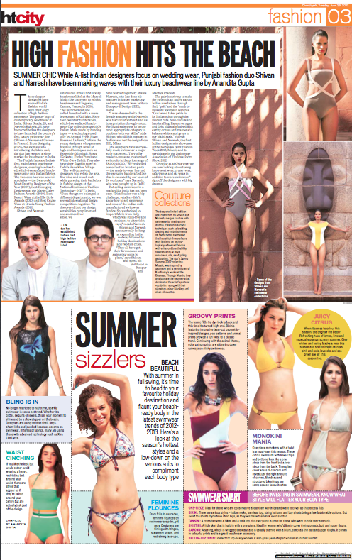 shivan_narresh's tweet photo. @SHIVAN_NARRESH featured in HT CIty Chandigarh @HTCityChd @HtTweets #swimsuits - 26 #June 2012 http://t.co/MGsdxE7b