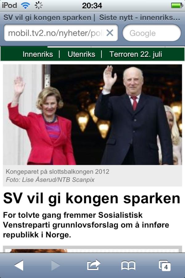 DetErGenialt's tweet photo. Da stemmer SV for den irriterende bergens-skammen og bedrevitende Høyre-lederen som "konge" Vil heller ha dobbelhaken http://t.co/CH1URVer