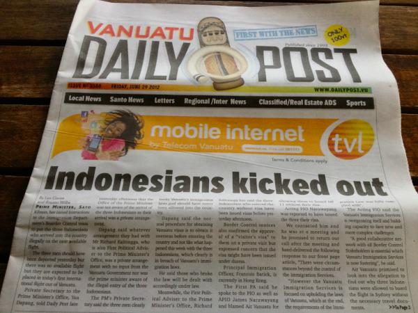 Cool ! - INDONESIANS KICKED OUT - Should've kicked their ass :D #VanuatuDailyPost #PortVila