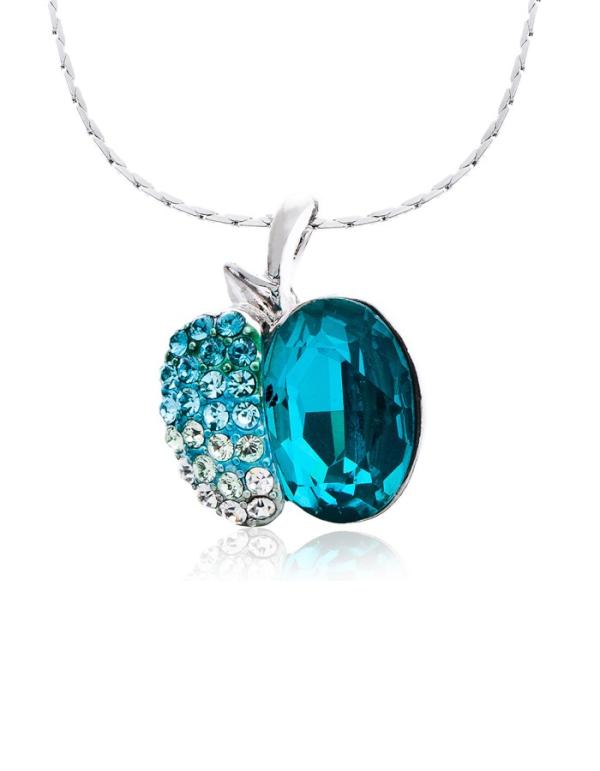 crystalcute002's tweet photo. The Apple-shaped Blue Rhinestones &amp; Crystal Necklace with Swarovski Elements http://t.co/oBZjlZ3y