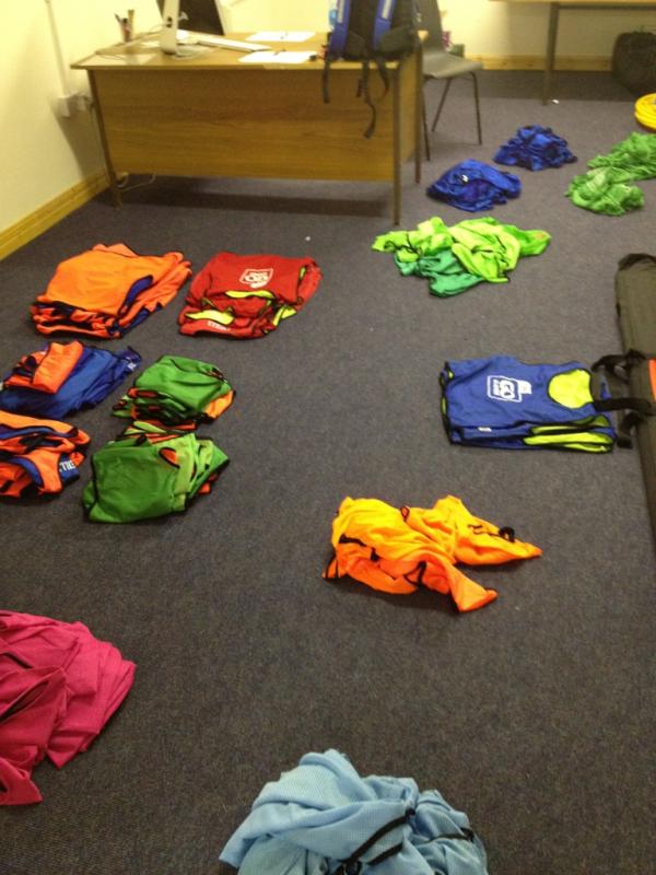 mickeyq06's tweet image. Sorting bibs for camps! #fridayfuntimes