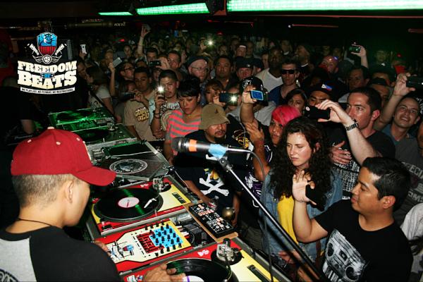 freedomofbeats's tweet photo. @DJRevolution @DJQbert @iamscetch @DJBONDS @mixmats1200 --> Classic pic of DJ Qbert rockin' @freedomofbeats May 2012. http://t.co/Koewxcer