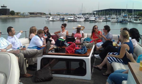 DocCjBugg's tweet photo. The crew enjoying a great day on lake Michigan! #hearinghealthcenter @Hearing_Health http://t.co/CRVSc1bw