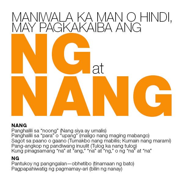 Miss France Sajorda On Twitter Ang Pagkakaiba Ng Ng At Nang T