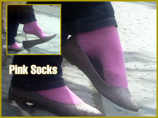 shoe_dangling's tweet photo. PINK SOCKS See Preview. **http://t.co/a5RoMlES** Yes there is a Lady wearing them and Dangling Flats too. http://t.co/Ih2TgJWh