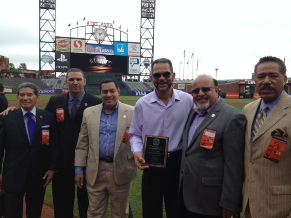 Today Benito Santiago was inducted into the Hispanic Heritage Baseball Museum Hall of Fame at AT&amp;T Park <a href="/Giants/">New York Giants</a>