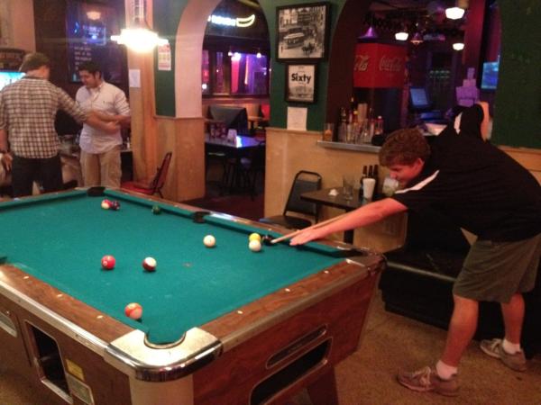 p_frey's tweet image. @chelleymack_15 A bar called Broadway 50/50. Just being pool sharks. No big deal. #FlawlessForm