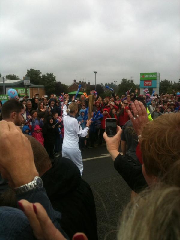 RiverviewHH's tweet image. Although the rain came this morning it didn't deter the crowds from giving the Olympic torch a Northampton welcome.