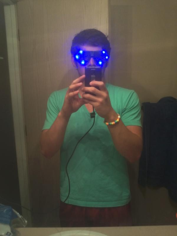 butkusforever's tweet image. Little sister gave me these sweet light up glasses! #ilovelights :)