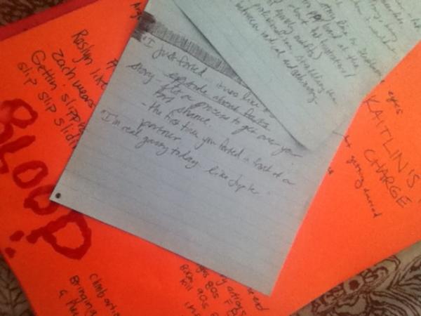 GrrrlsNight's tweet photo. Just reviewing the "script" for S1 E1 because FILMING STARTS TODAY! http://t.co/NB4TWojN