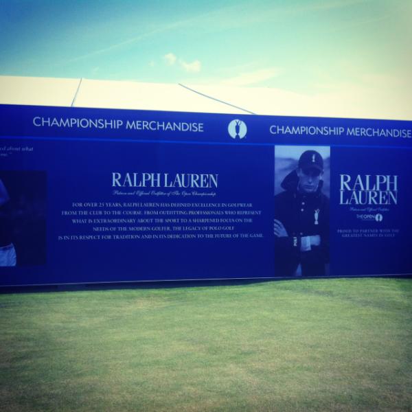 IMGgolf's tweet photo. Check out the merchandise pavilion  @The_Open run by IMG on behalf of the R&amp;A. @RalphLauren are the official outfitter! http://t.co/NDj3psS1