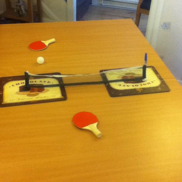 JoshNurney's tweet image. Mini table tennis?? #letsgooo #won3-0
