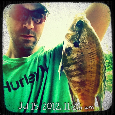 Guswrites's tweet image. CATCH OF THE DAY: Reeling in perch this morning in #The Woodlands. Worms as bait.