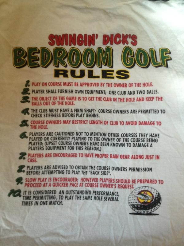 derek sowers on twitter: "swinging dicks bedroom golf rules. check