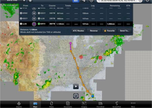 ADAMDEVILLIERS's tweet image. FLIGHT PLANNING FROM KPMP TO  KOSH ForeFlight