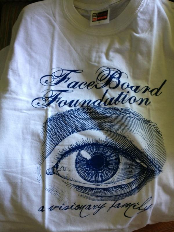 BoyGeorge's tweet photo. Lovely of the Faceboard Foundation to give me a size M tee! Optimistic! Lol! http://t.co/4nNqrNYy
